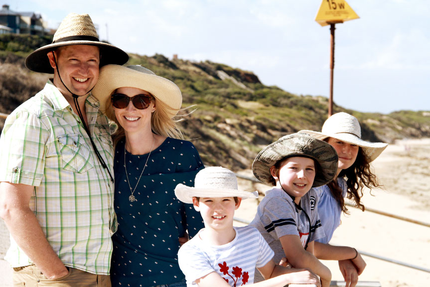 John and his family at the beach